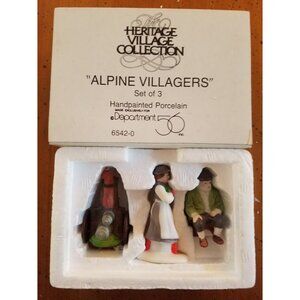 Alpine Villagers Set of 3 #6542-0 Heritage Village Collection -Retired-
